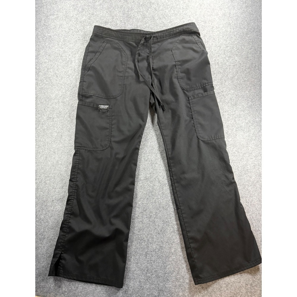 Cherokee Authentic Workwear Black Cargo Scrub Pants Womens Medium Drawstring